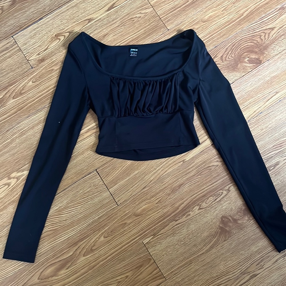 black long sleeve cropped from shein
